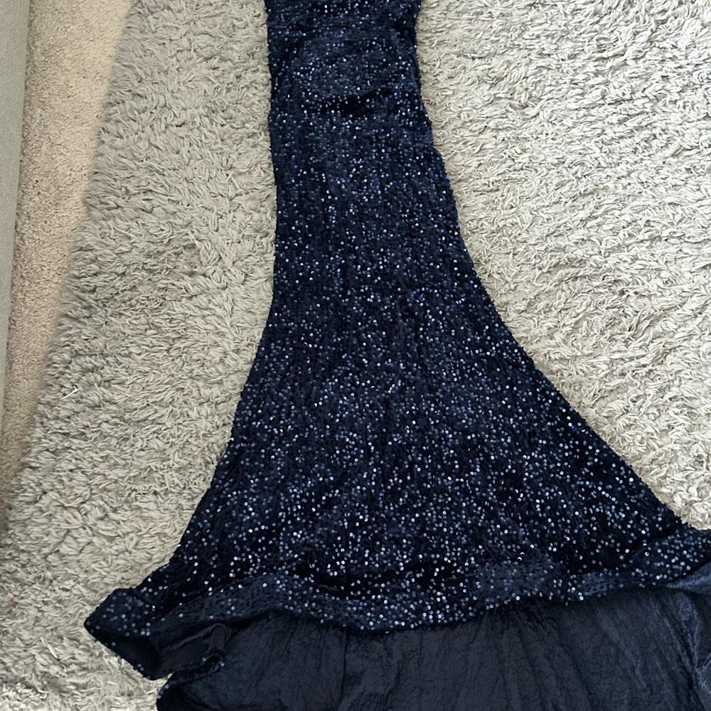 Elegant Navy Sequin Gown